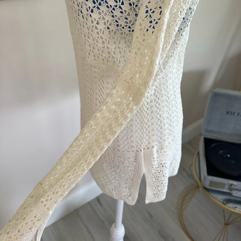 ANTONIO MELANI Long Sleeved Crochet Shirt Size Medium